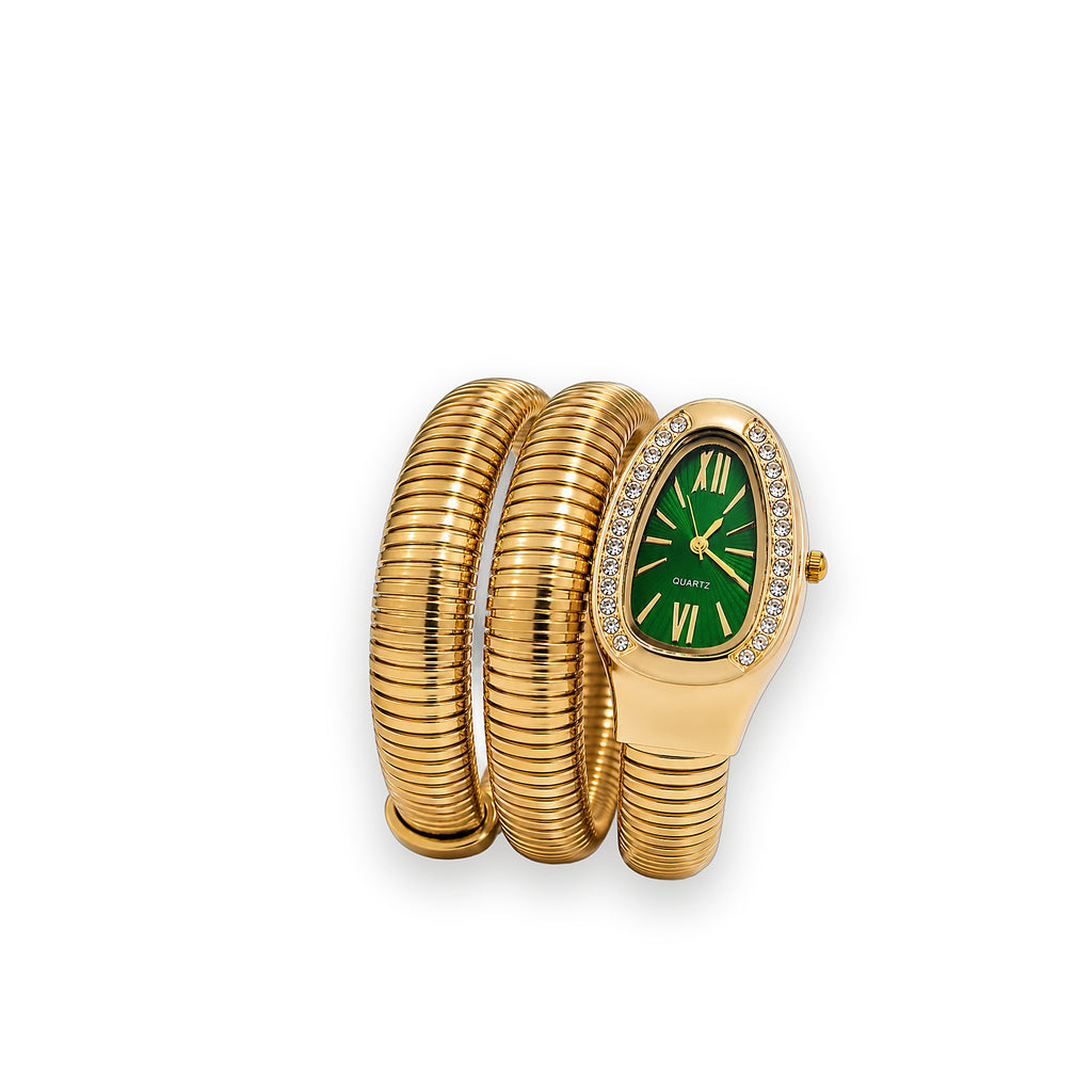 Serpentine Luxe Watch – Green - Zari and Zevar