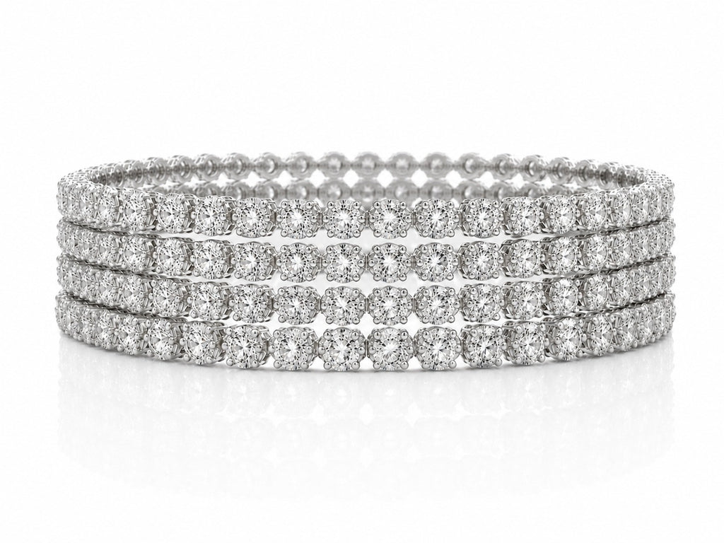 Silver Diamond Bangles - Zari and Zevar