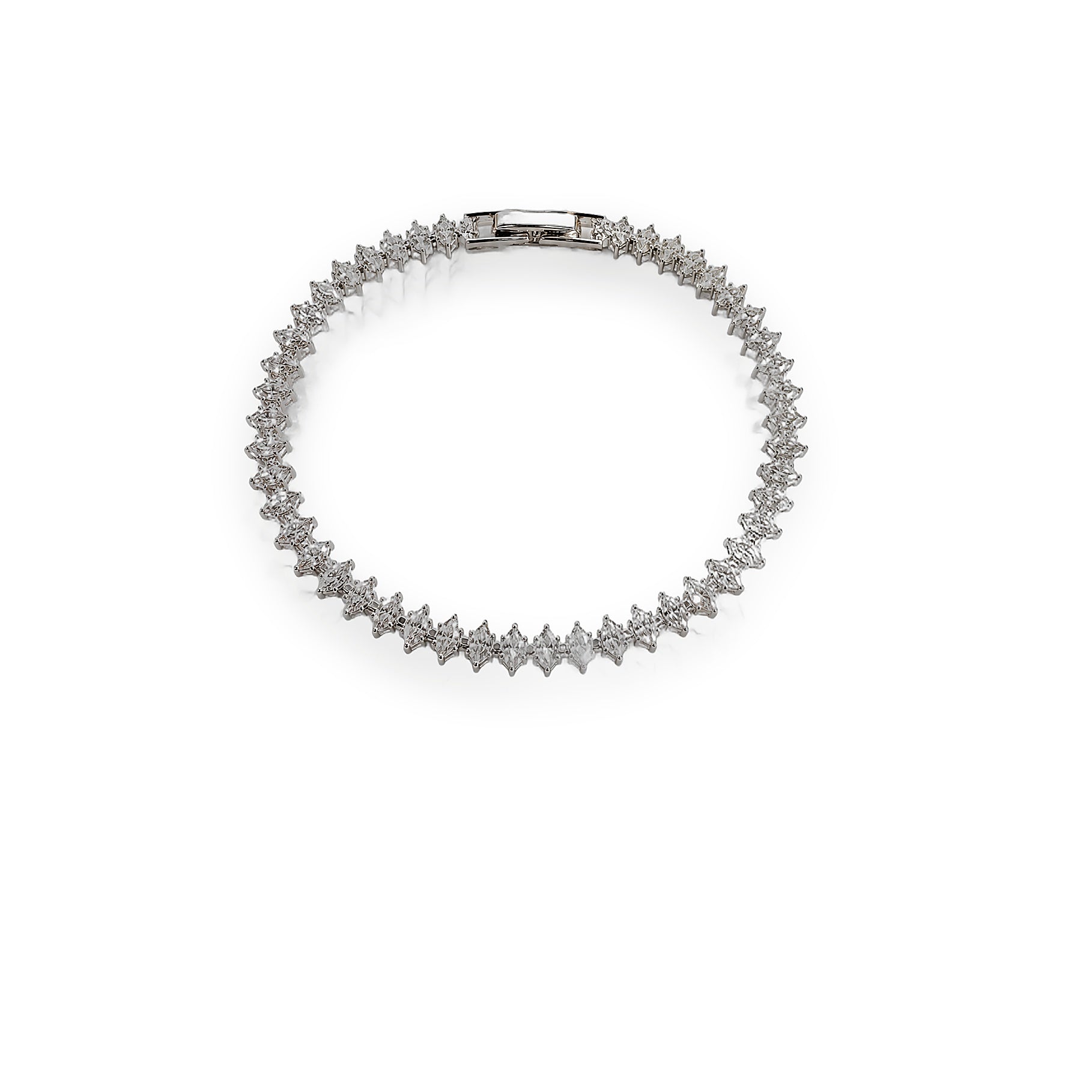 Silver Marquise Tennis Bracelet - Zari and Zevar