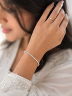 Silver Marquise Tennis Bracelet - Zari and Zevar