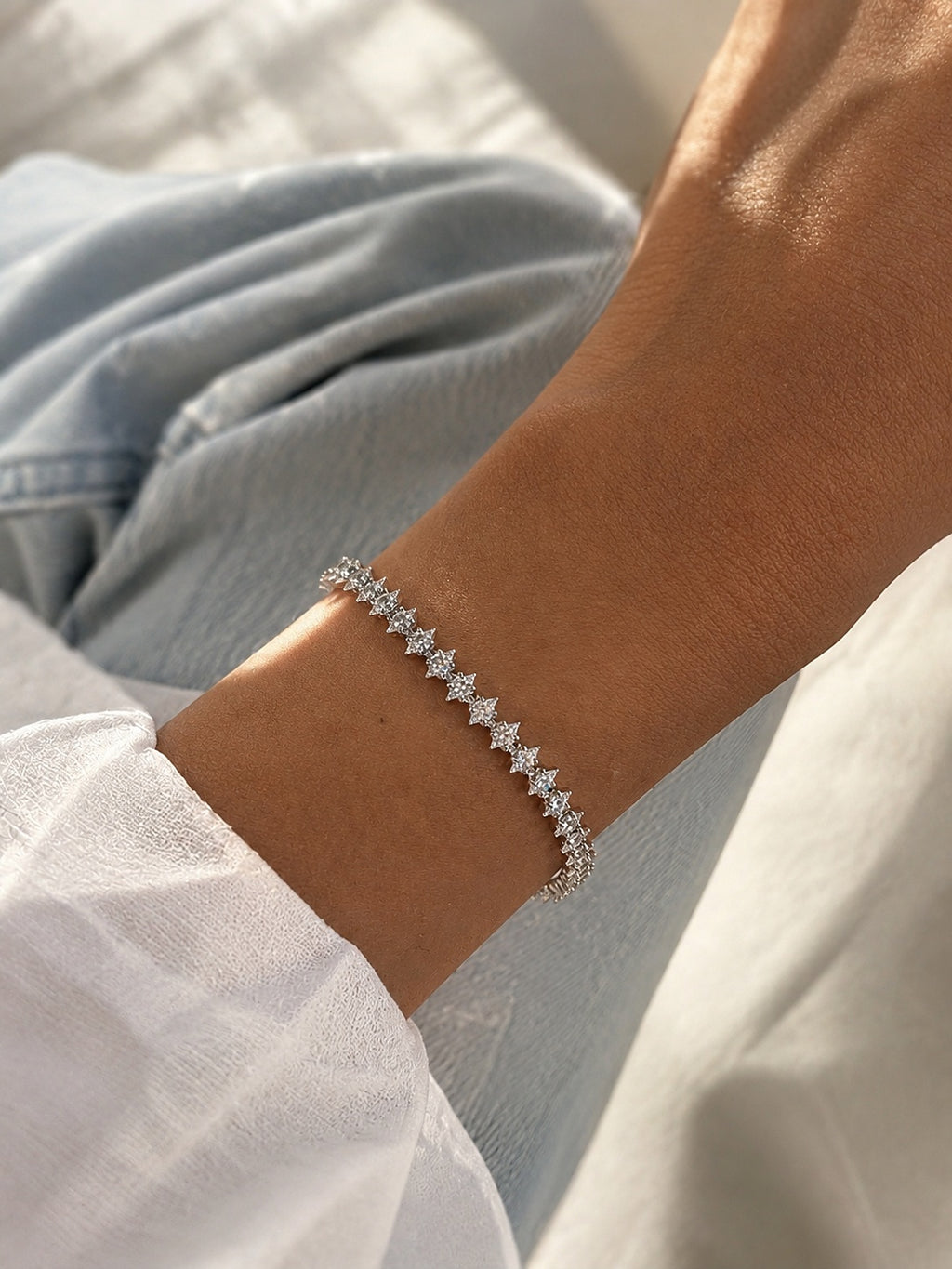 Silver Marquise Tennis Bracelet - Zari and Zevar
