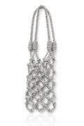 Silver Rhinestone Mesh Handheld Phone Sling - Zari and Zevar