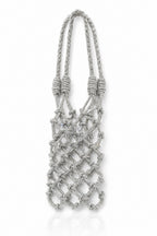 Silver Rhinestone Mesh Handheld Phone Sling - Zari and Zevar