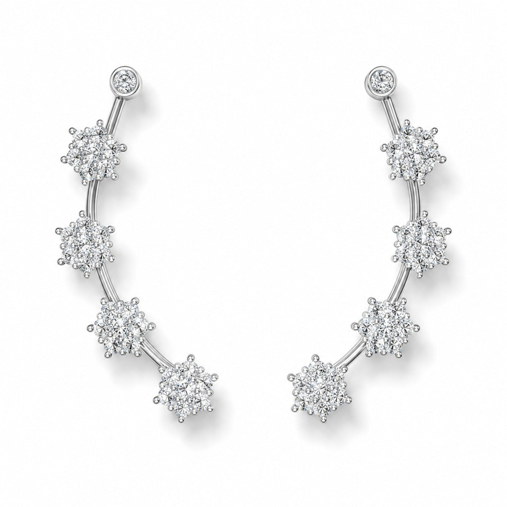 Snowflake Cascade Earcuff - Zari and Zevar