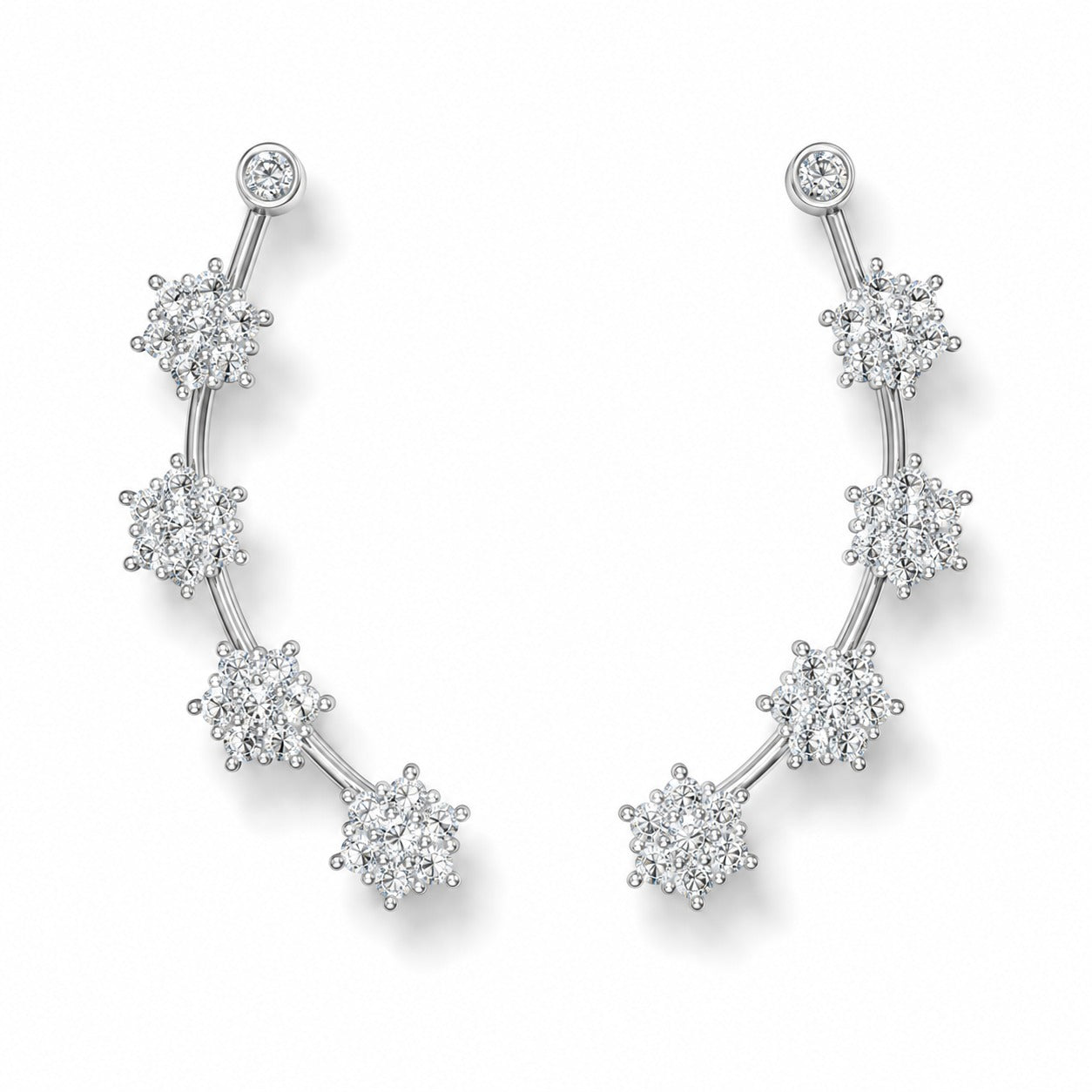 Snowflake Cascade Earcuff - Zari and Zevar