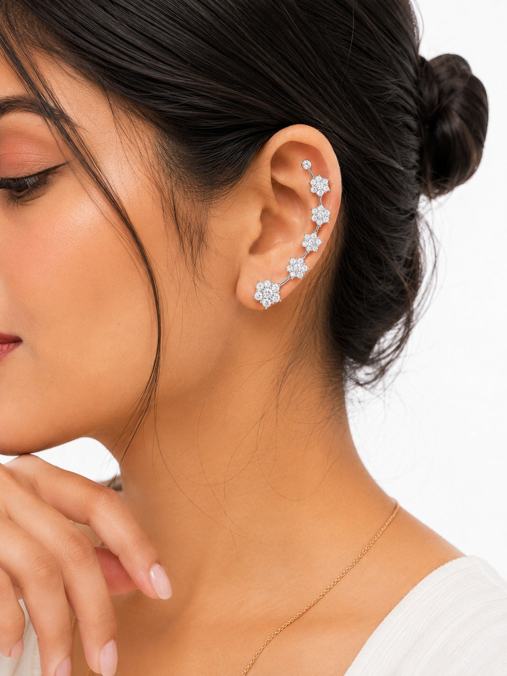 Snowflake Cascade Earcuff - Zari and Zevar