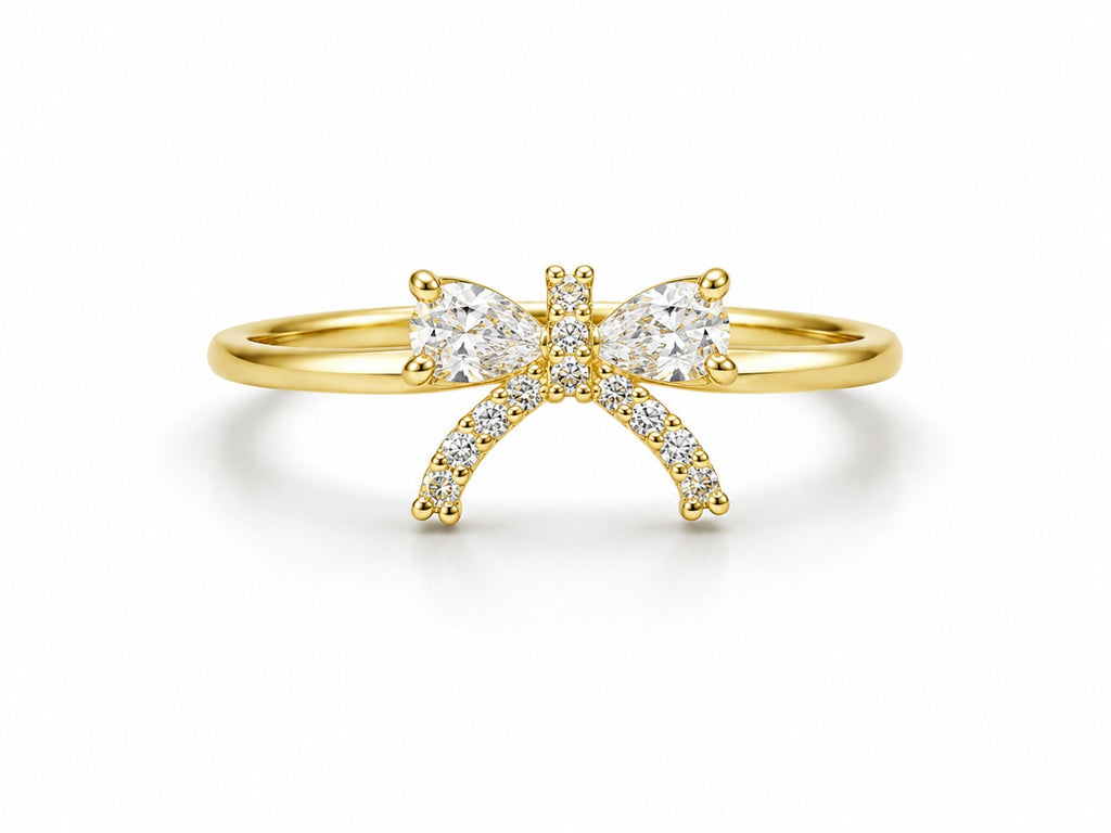 Sparkling Bow Ring - Zari and Zevar