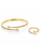 Sparkling Serpent Stone Bracelet & Ring Set - Zari and Zevar