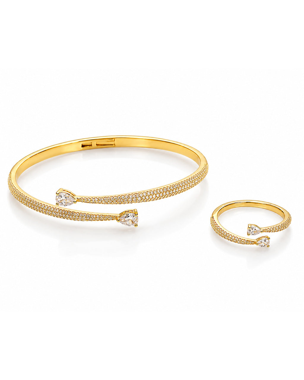 Sparkling Serpent Stone Bracelet & Ring Set - Zari and Zevar