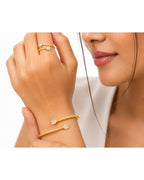 Sparkling Serpent Stone Bracelet & Ring Set - Zari and Zevar