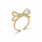 Sparkling Stone Bow Ring - Zari and Zevar