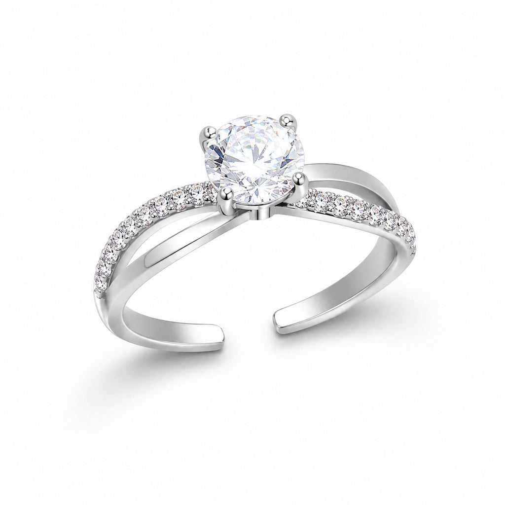 Sparkling Stone Bow Ring - Zari and Zevar