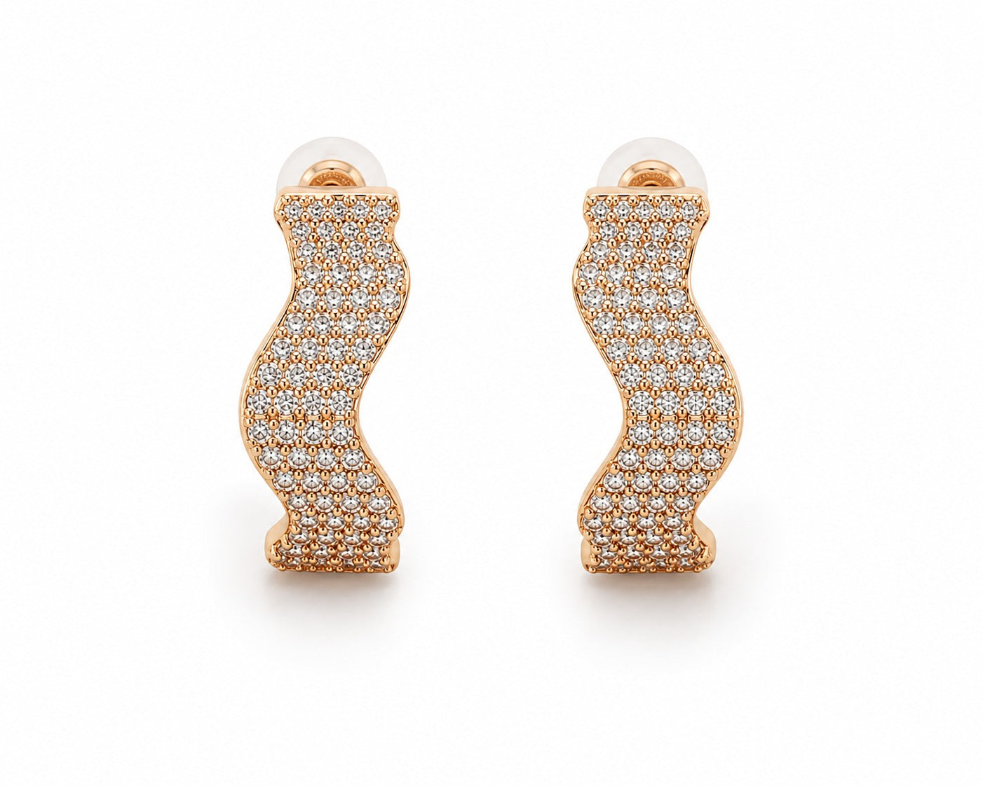 Sparkling Wave Earrings - Zari and Zevar