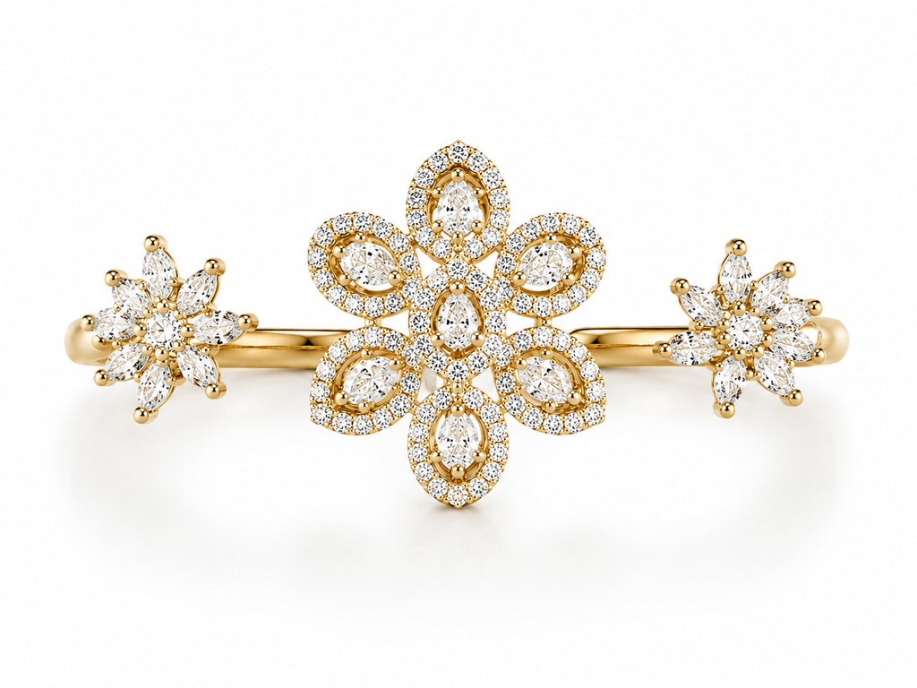 Star Blossom Multi-Finger Gold Ring - Zari and Zevar