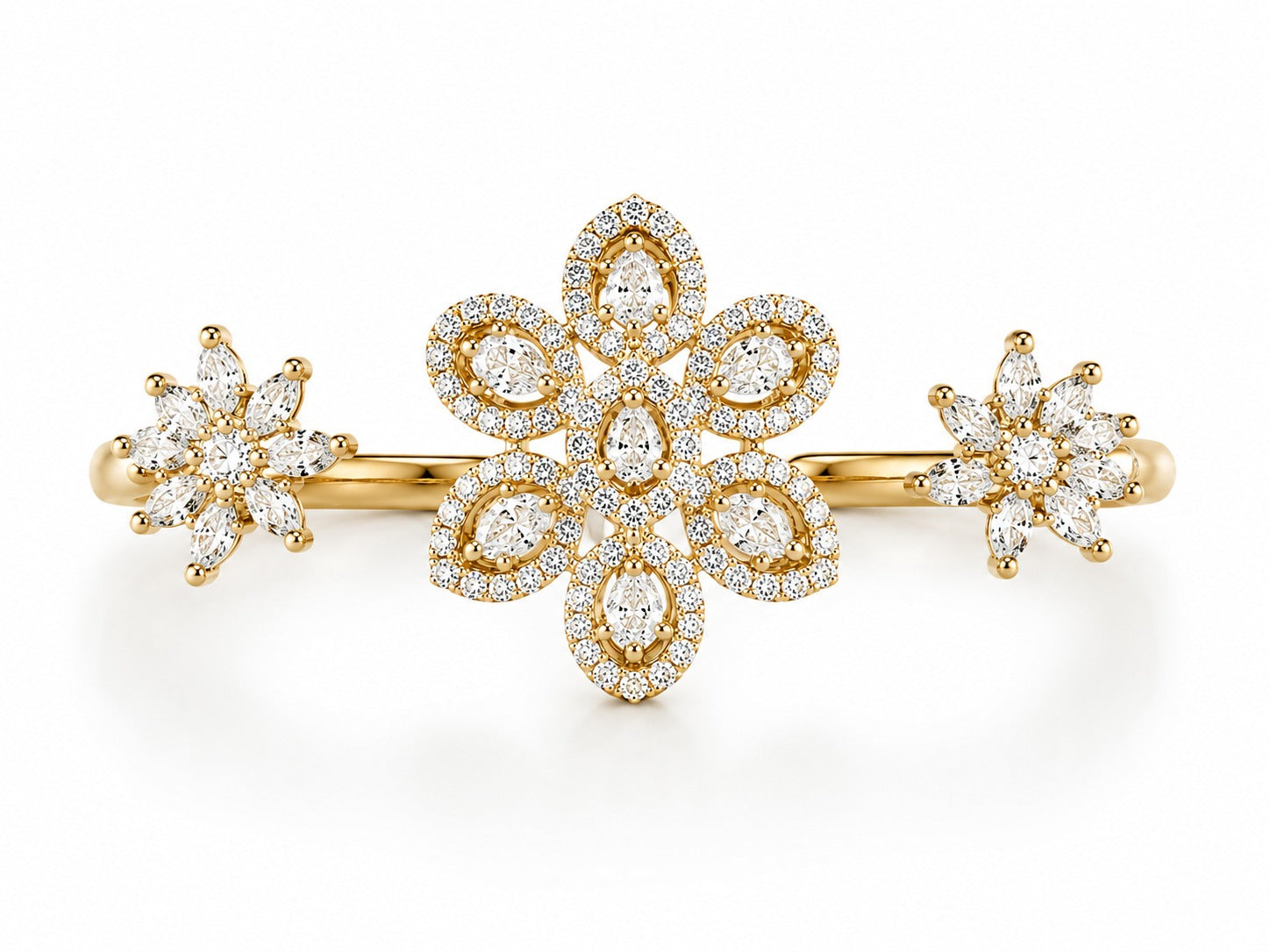 Star Blossom Multi-Finger Gold Ring - Zari and Zevar