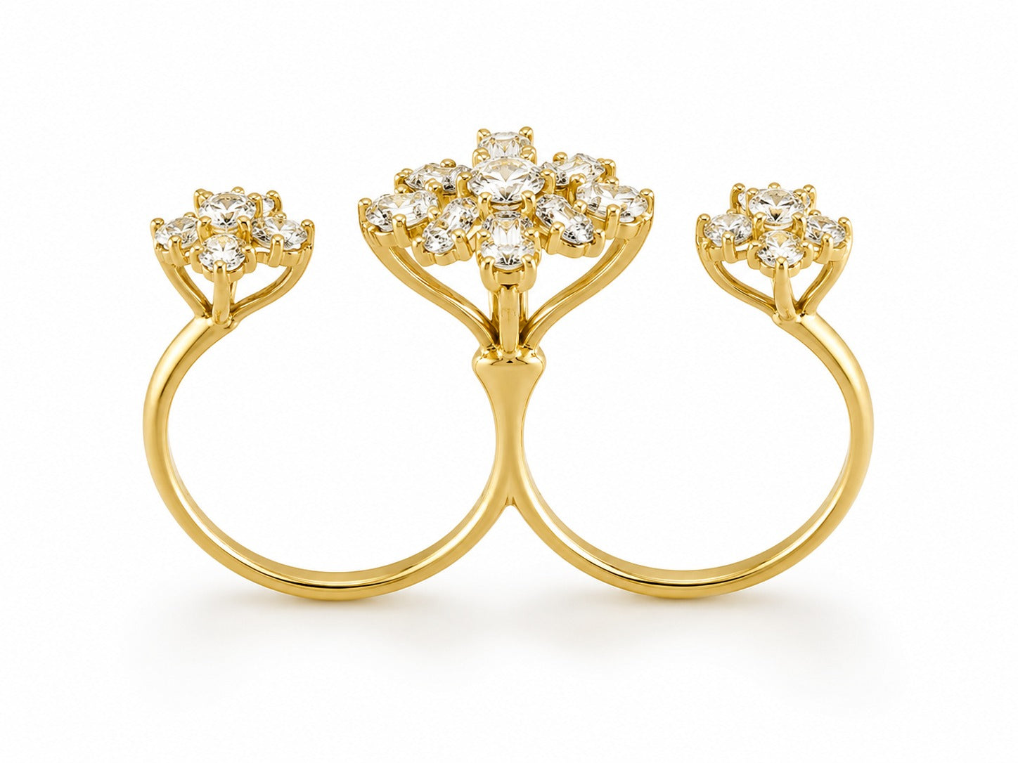 Star Blossom Multi-Finger Gold Ring - Zari and Zevar