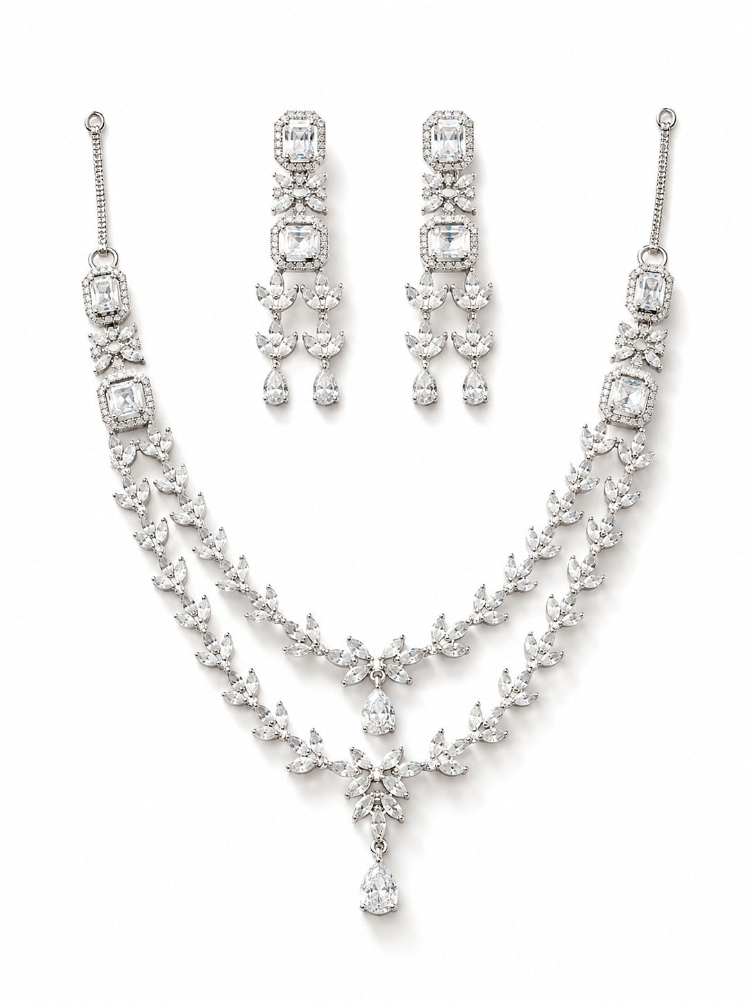Starlight Cascade Layered Necklace Set - Zari and Zevar