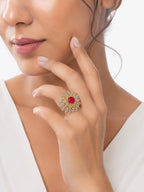 Sunburst Ruby Statement Ring - Zari and Zevar