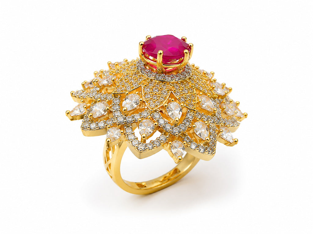 Sunburst Ruby Statement Ring - Zari and Zevar