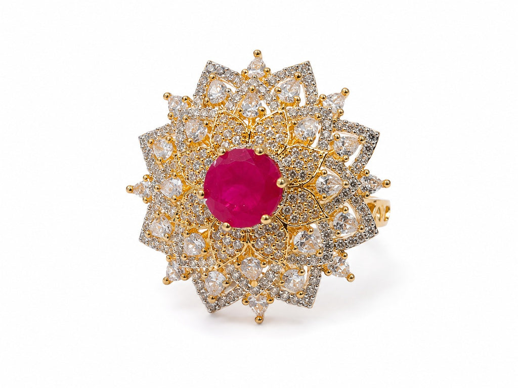 Sunburst Ruby Statement Ring - Zari and Zevar
