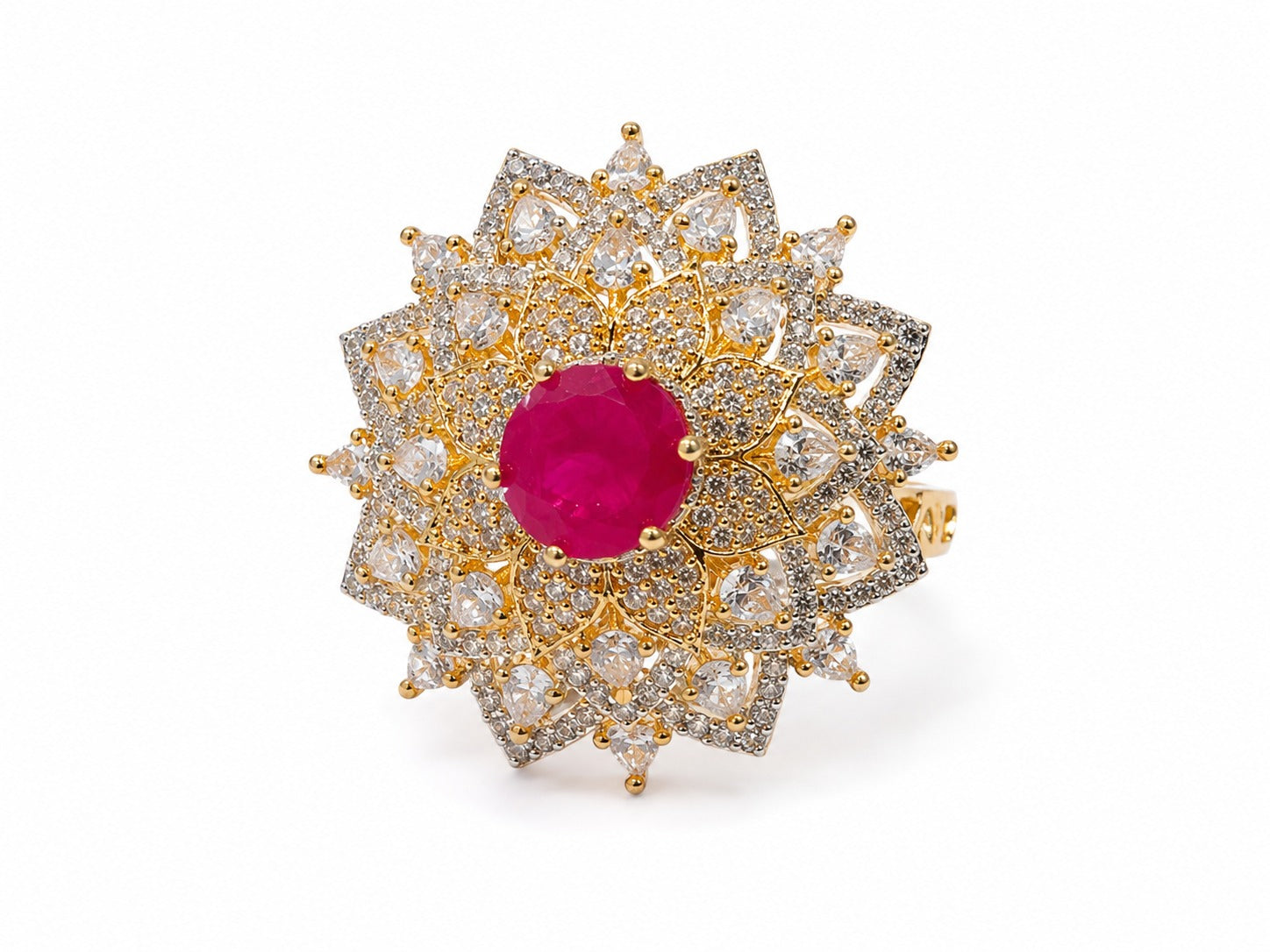 Sunburst Ruby Statement Ring - Zari and Zevar