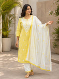 Sunshine Chikankari Kurti Set - Zari and Zevar