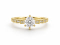 Tapered Solitaire Gold Ring - Zari and Zevar
