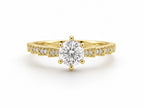 Tapered Solitaire Gold Ring - Zari and Zevar