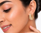 The Aura Marquise Hoops - Zari and Zevar