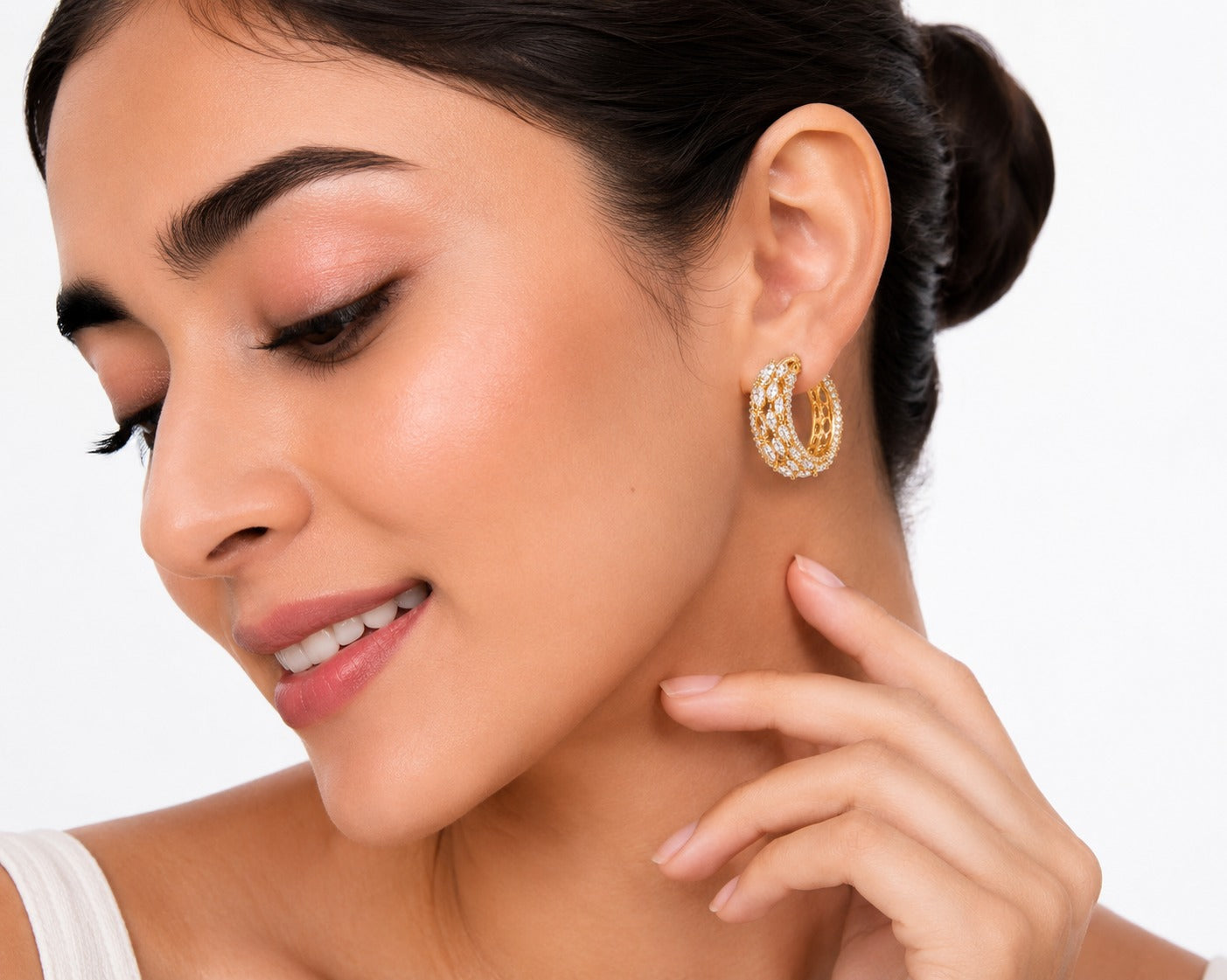 The Aura Marquise Hoops - Zari and Zevar