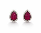 The Crimson Crescent Studs - Zari and Zevar