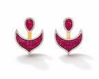 The Crimson Crescent Studs - Zari and Zevar