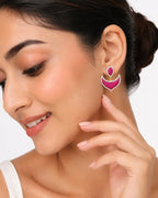 The Crimson Crescent Studs - Zari and Zevar