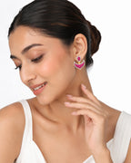 The Crimson Crescent Studs - Zari and Zevar