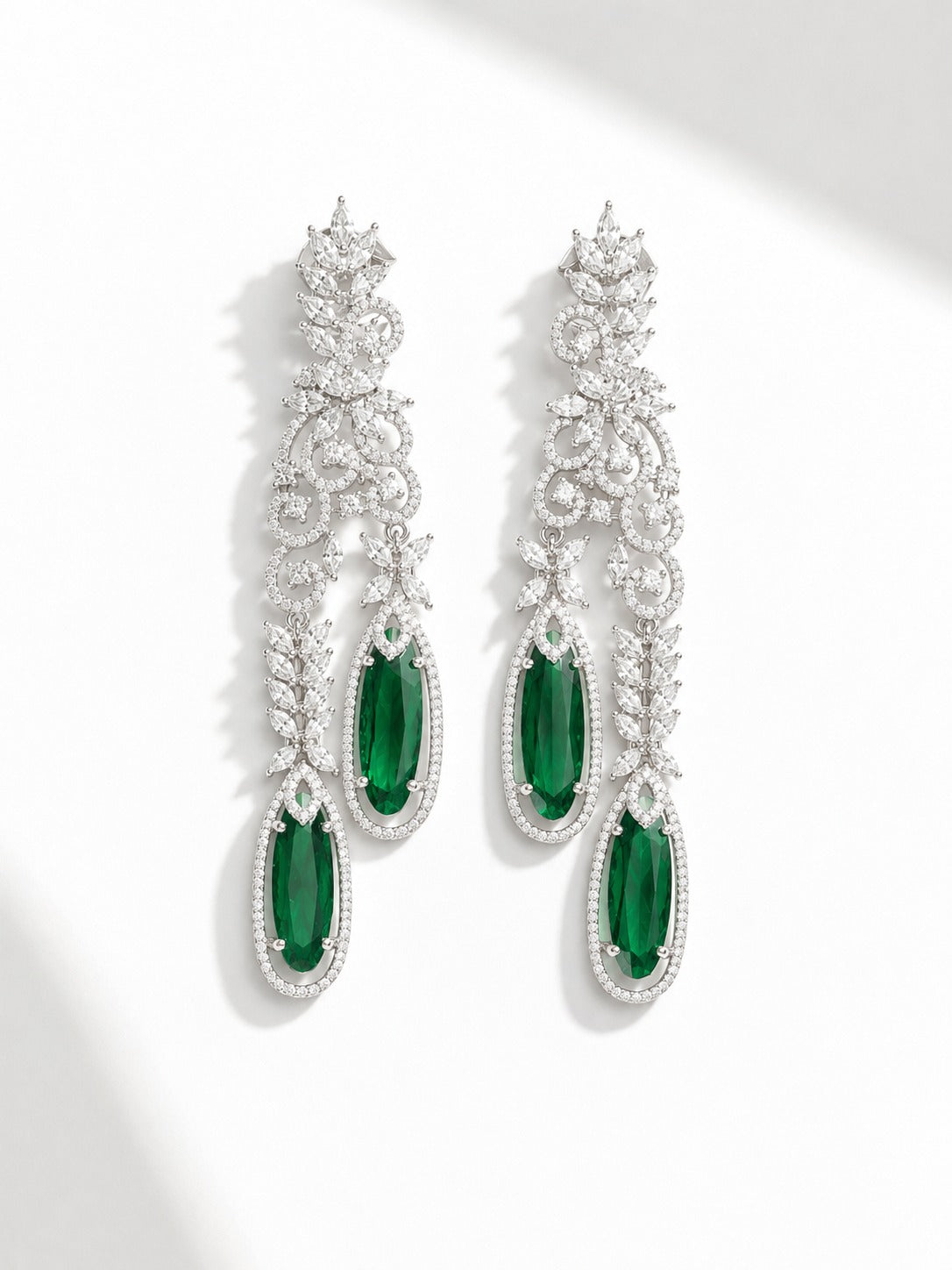 The Emerald Cascade Chandeliers - Zari and Zevar