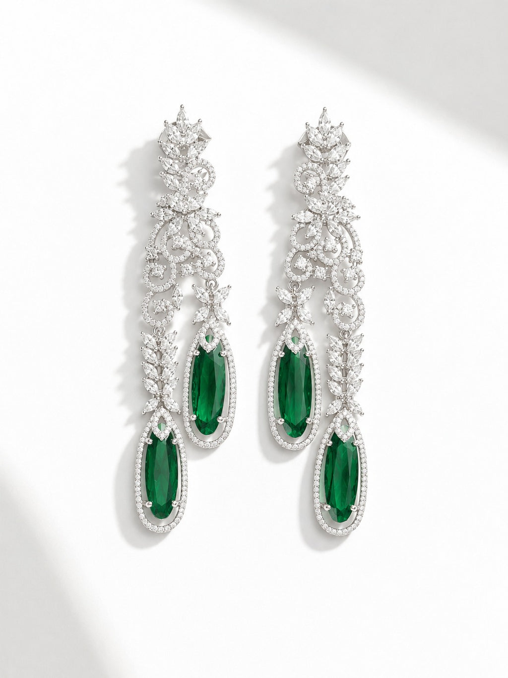 The Emerald Cascade Chandeliers - Zari and Zevar