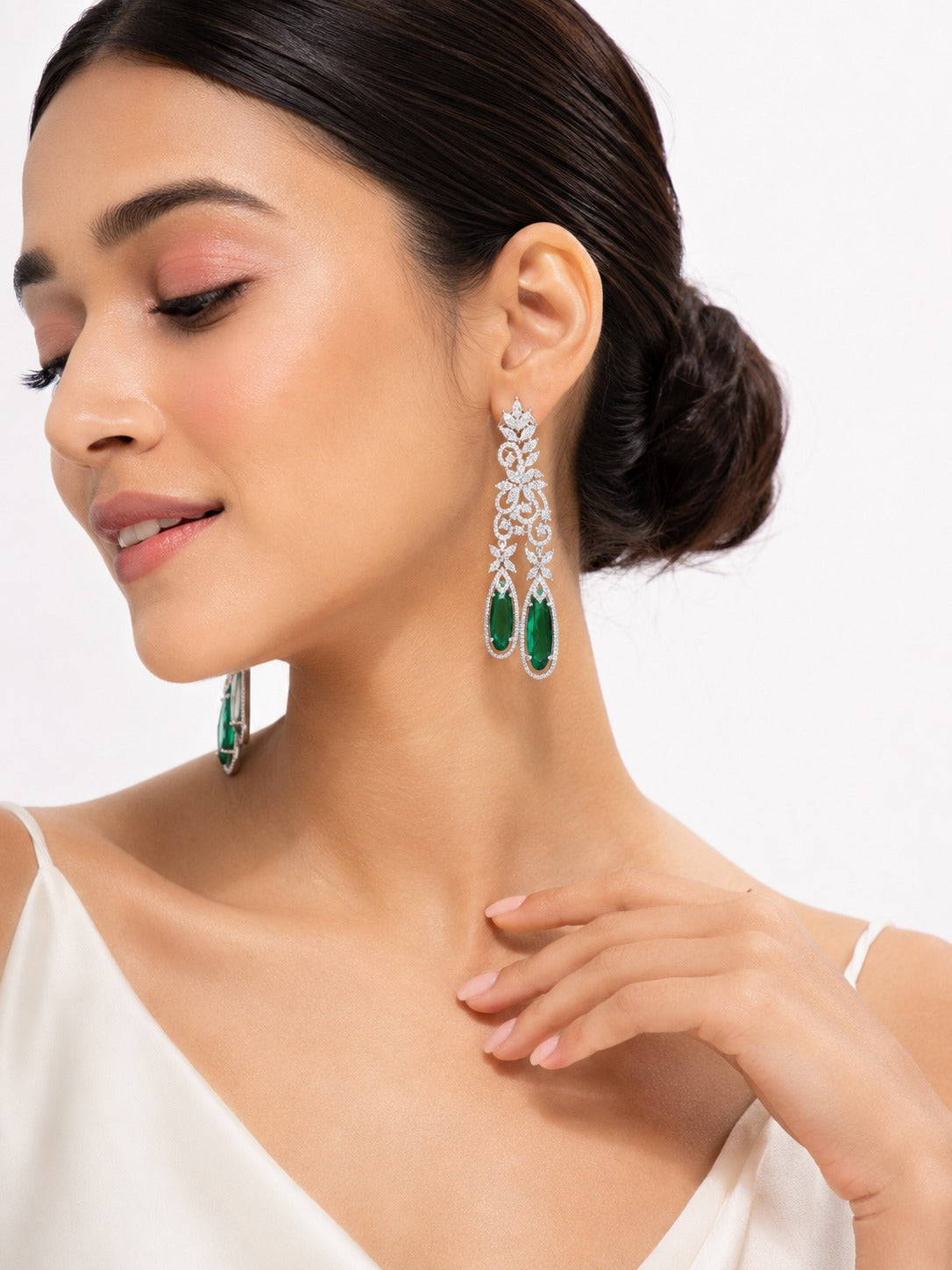 The Emerald Cascade Chandeliers - Zari and Zevar