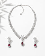 The Rosewood Teardrop Necklace Maroon - Zari and Zevar