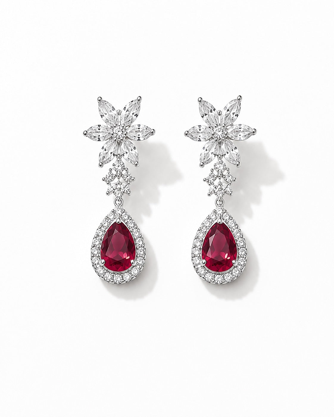 The Rosewood Teardrop Necklace Maroon - Zari and Zevar