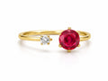 The Ruby & Solitaire Open Cuff Ring - Zari and Zevar