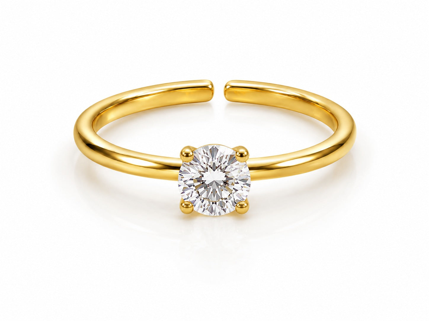 The Ruby & Solitaire Open Cuff Ring - Zari and Zevar