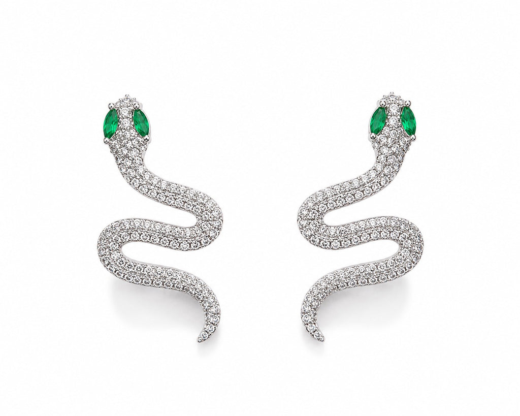 The Serpent's Gaze Drop Earrings - Zari and Zevar