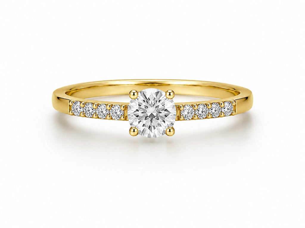 Timeless Round Pave Gold Ring - Zari and Zevar