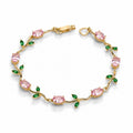 Tulip Bracelet Pink Green - Zari and Zevar