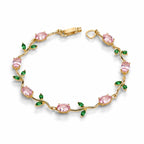 Tulip Bracelet Pink Green - Zari and Zevar