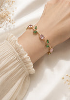 Tulip Bracelet Pink Green - Zari and Zevar