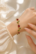 Tulip Bracelet Red Green - Zari and Zevar