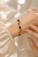 Tulip Bracelet Red Green - Zari and Zevar