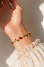 Tulip Bracelet Red Green - Zari and Zevar