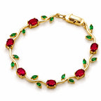 Tulip Bracelet Red Green - Zari and Zevar